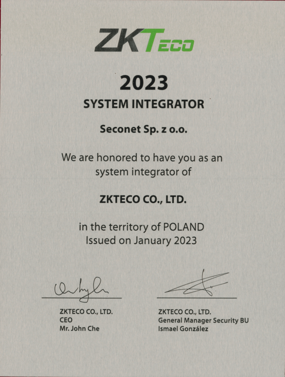 Seconet zkteco integrator